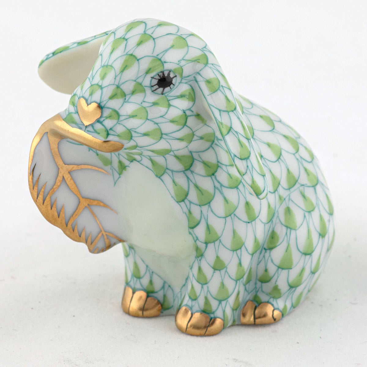 Herend Fall Bunny Figurine – Key Lime, alternate view