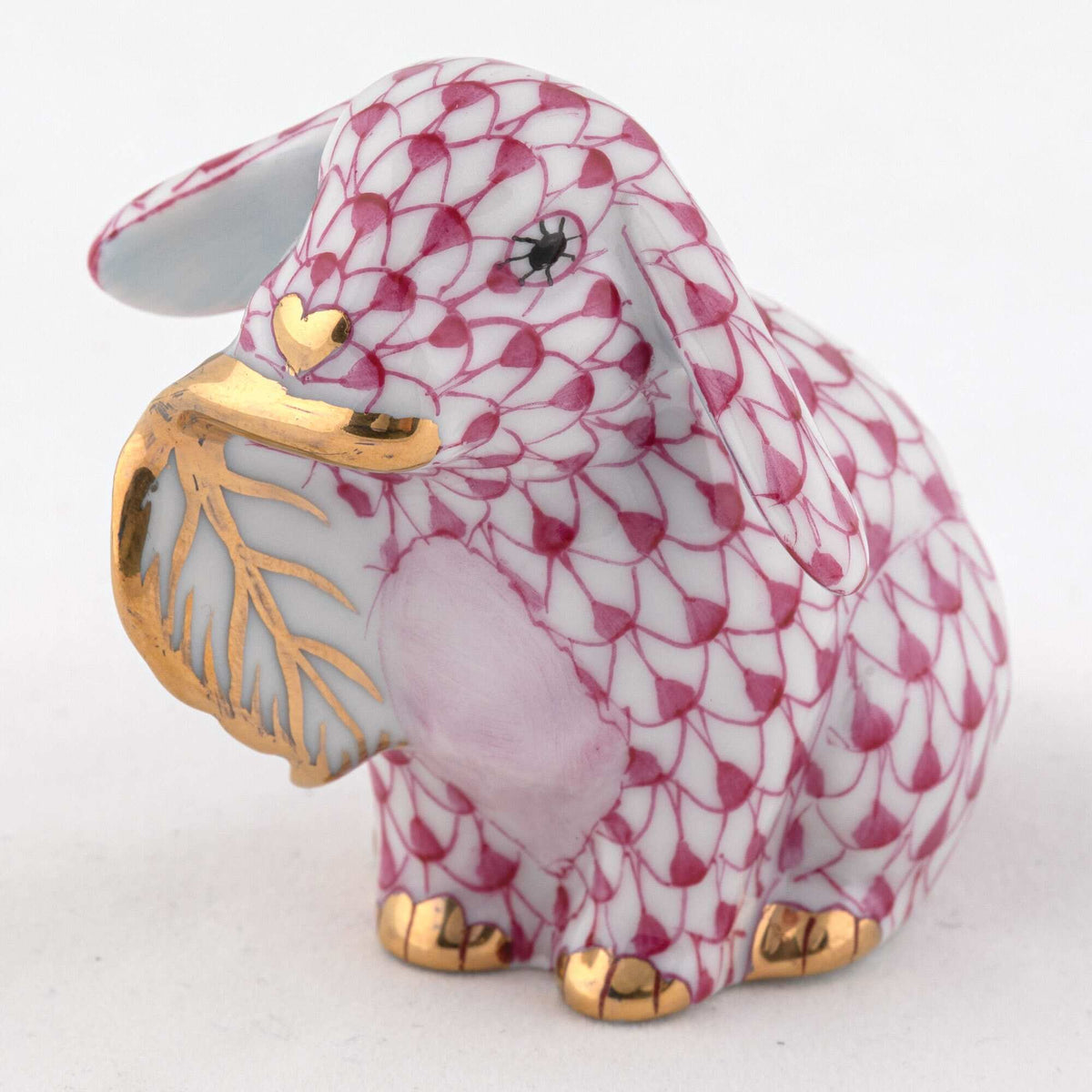 Herend Fall Bunny Figurine – Raspberry, alternate view