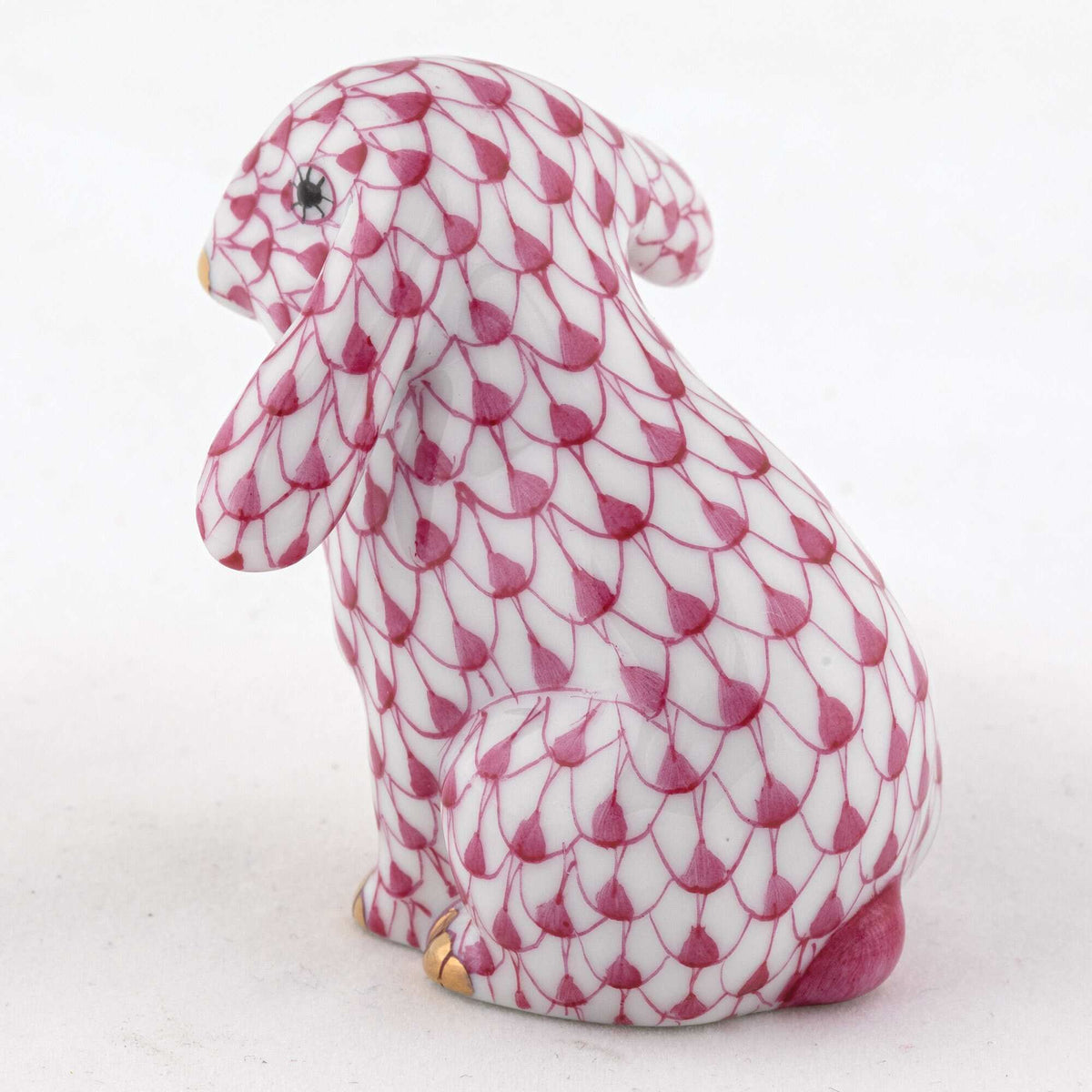 Herend Fall Bunny Figurine – Raspberry, alternate view