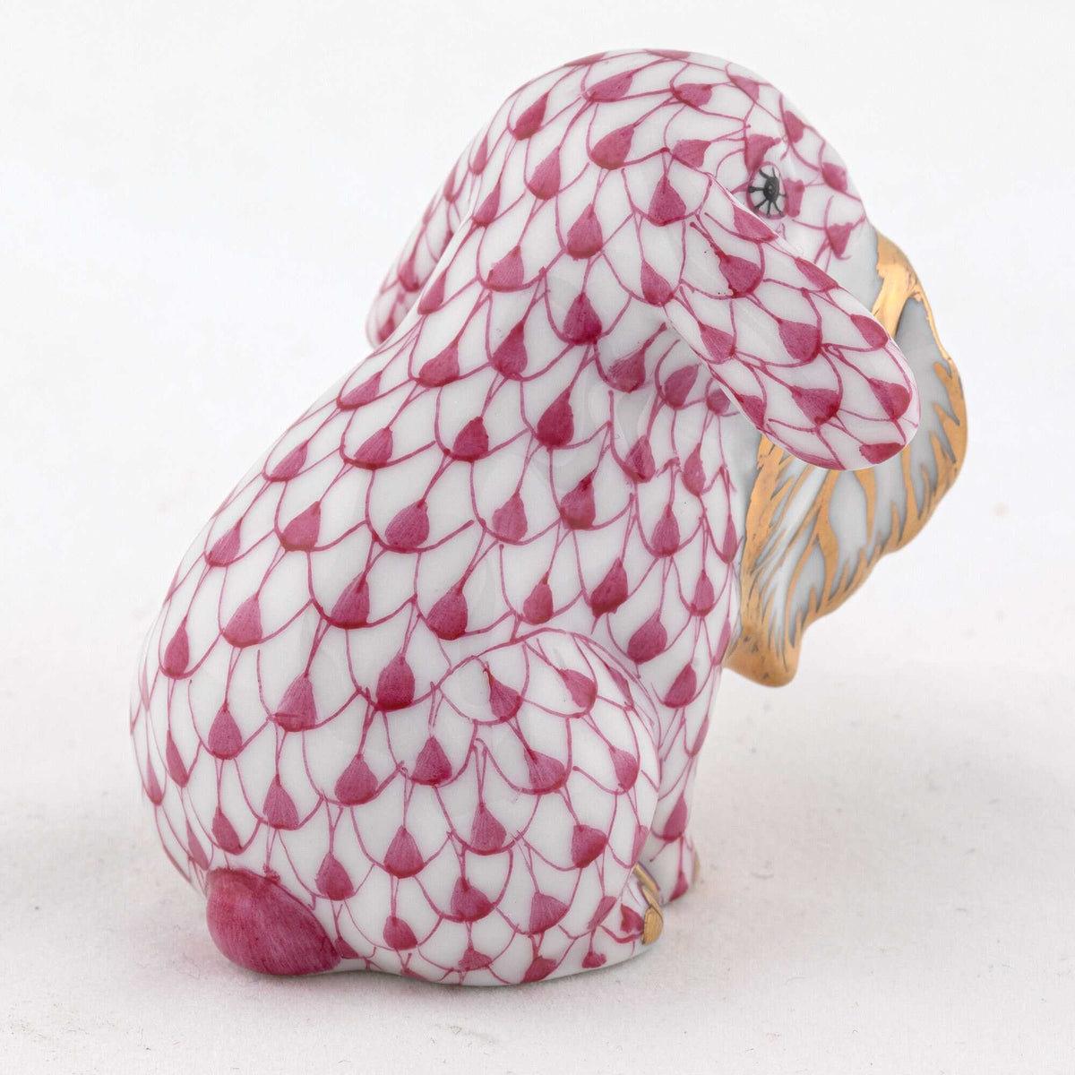 Herend Fall Bunny Figurine – Raspberry, alternate view