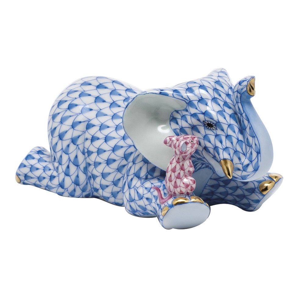 Hand-painted Herend Fast Friends Figurine in fine porcelain, 4.25in L X 2.25in H, on a white background