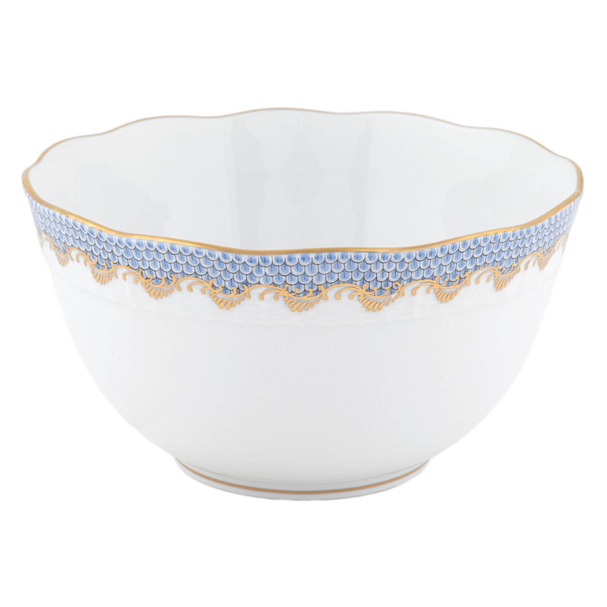 Herend Fish Scale Light Blue Round Bowl β additional view