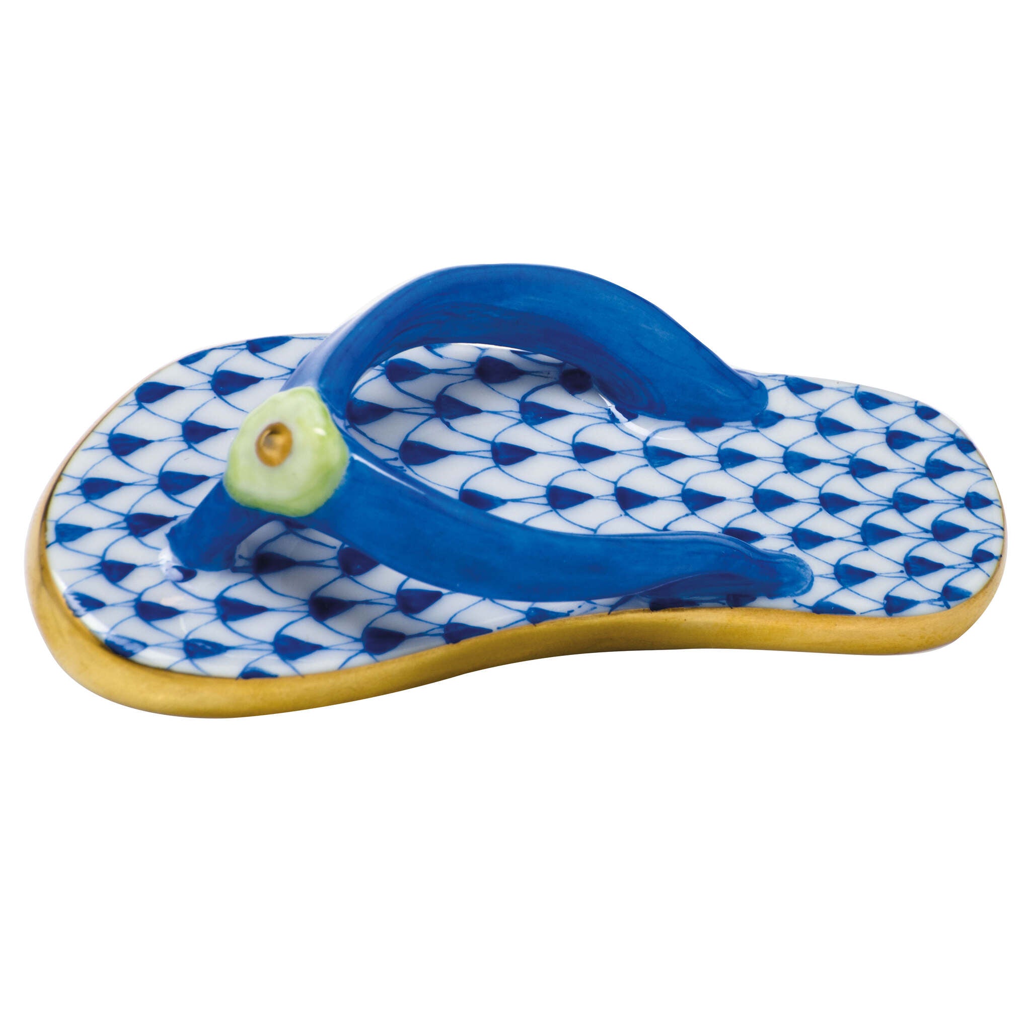 Flip Flop Figurine in hand-painted Sapphire porcelain by Herend of Hungary