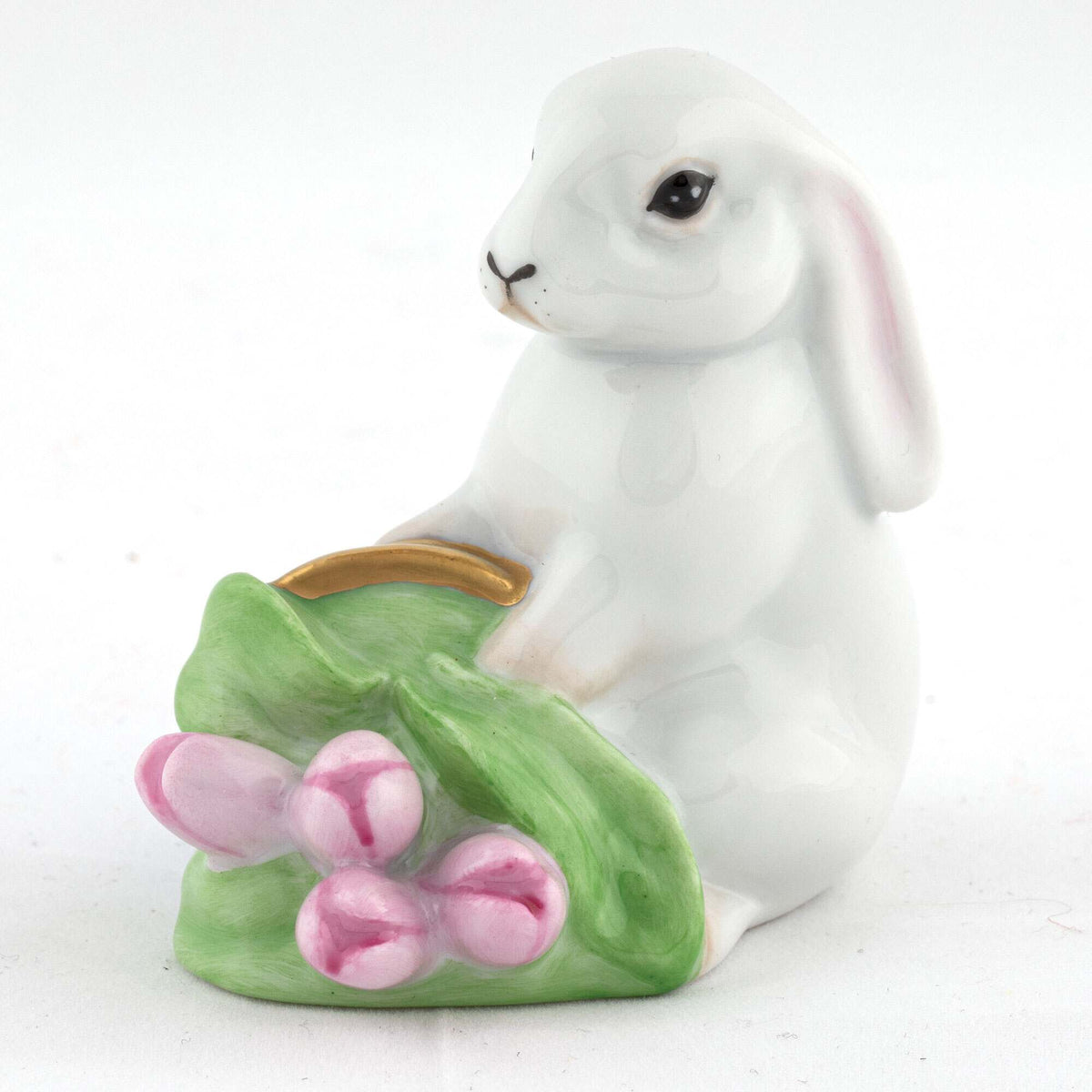 Herend Flowerpot Bunny Figurine – Blue, alternate view