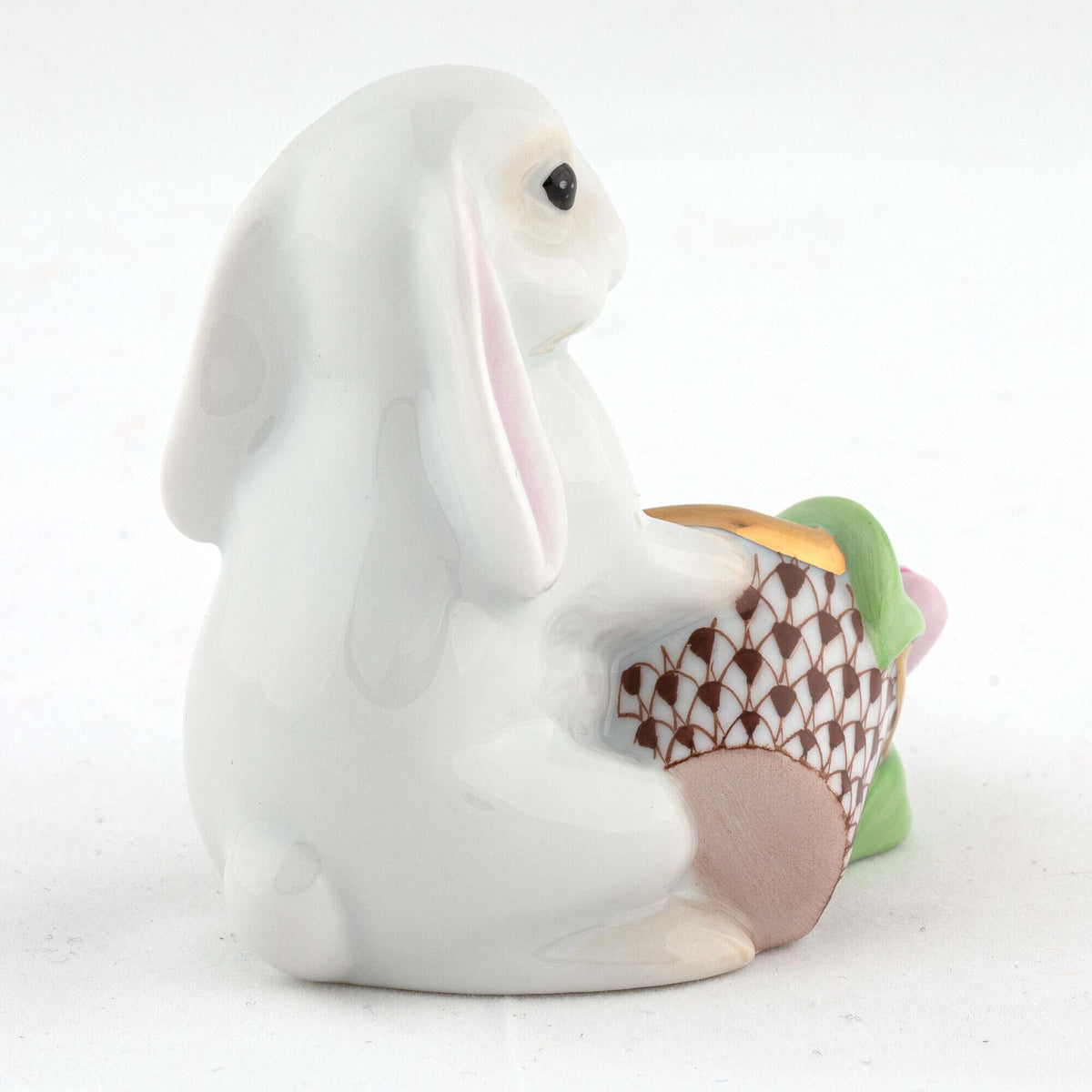 Herend Flowerpot Bunny Figurine – Chocolate, alternate view
