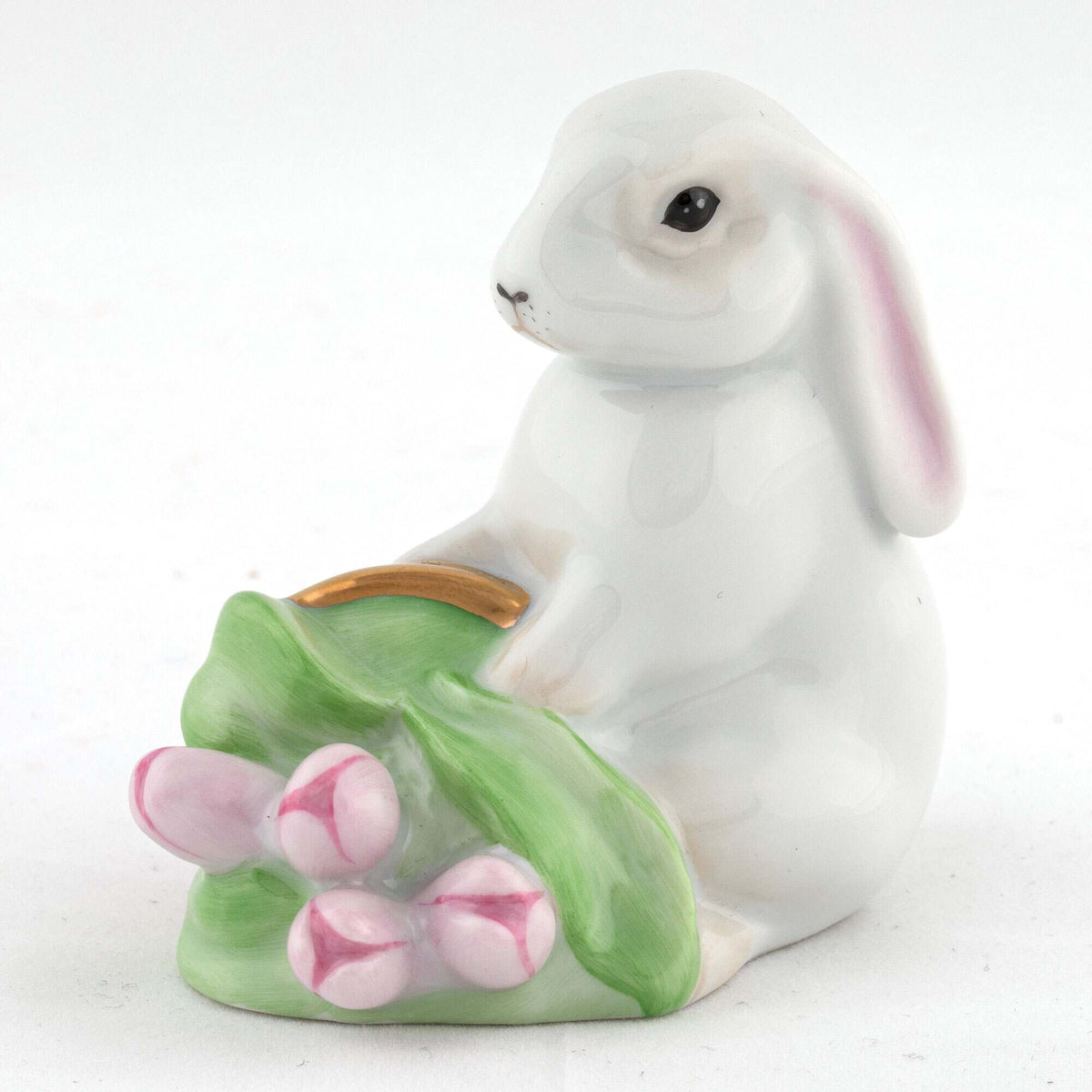 Herend Flowerpot Bunny Figurine – Raspberry, alternate view