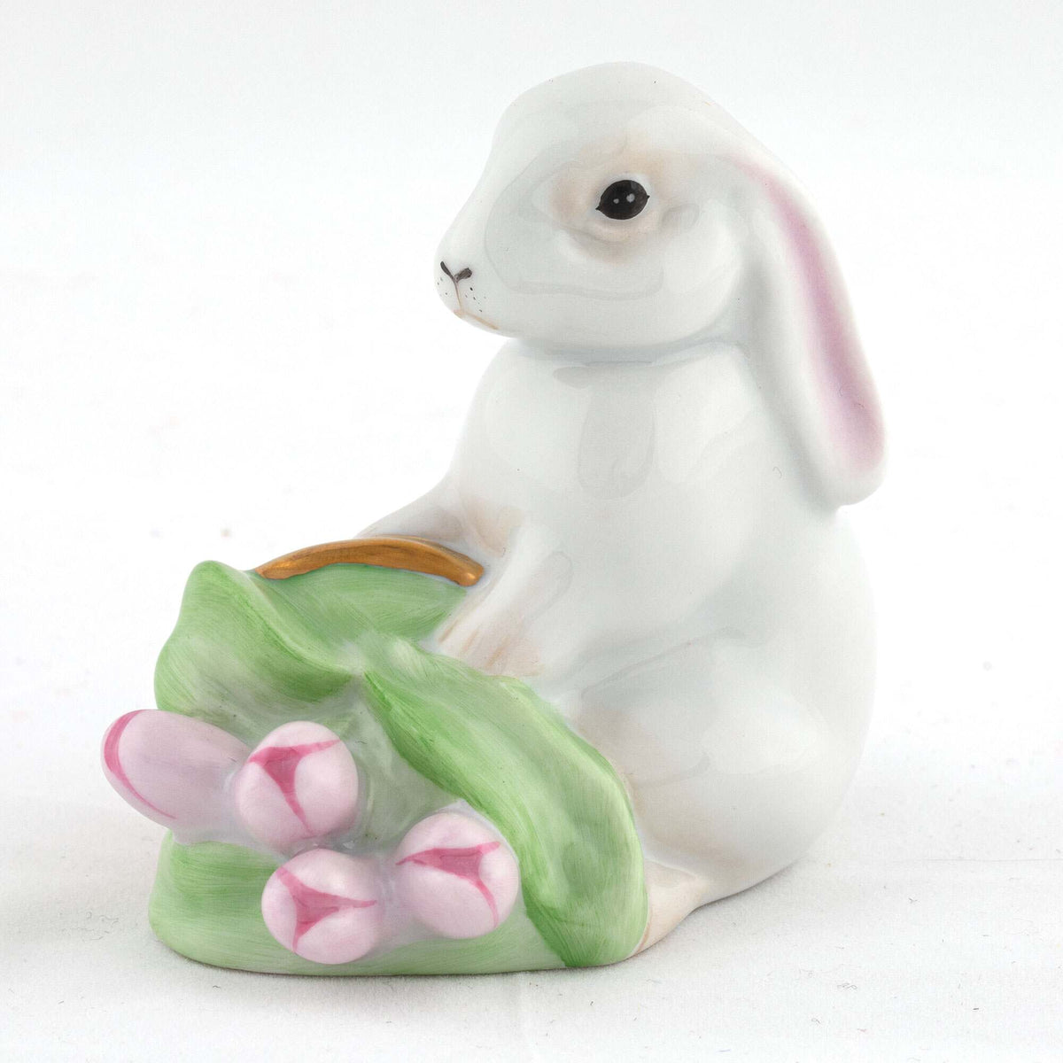 Herend Flowerpot Bunny Figurine – Rust, alternate view