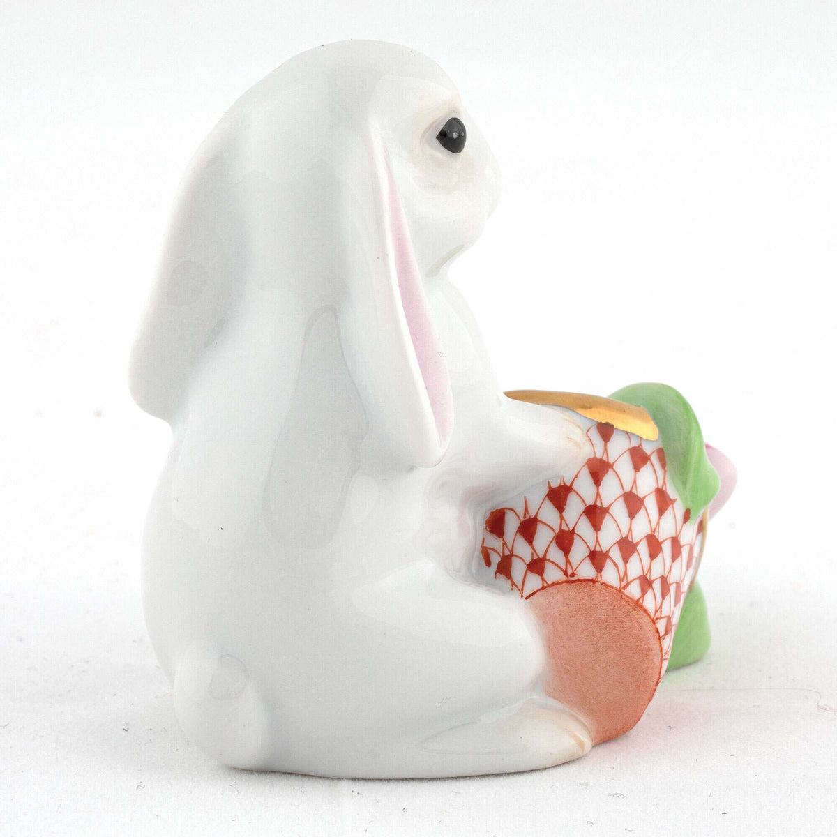 Herend Flowerpot Bunny Figurine – Rust, alternate view