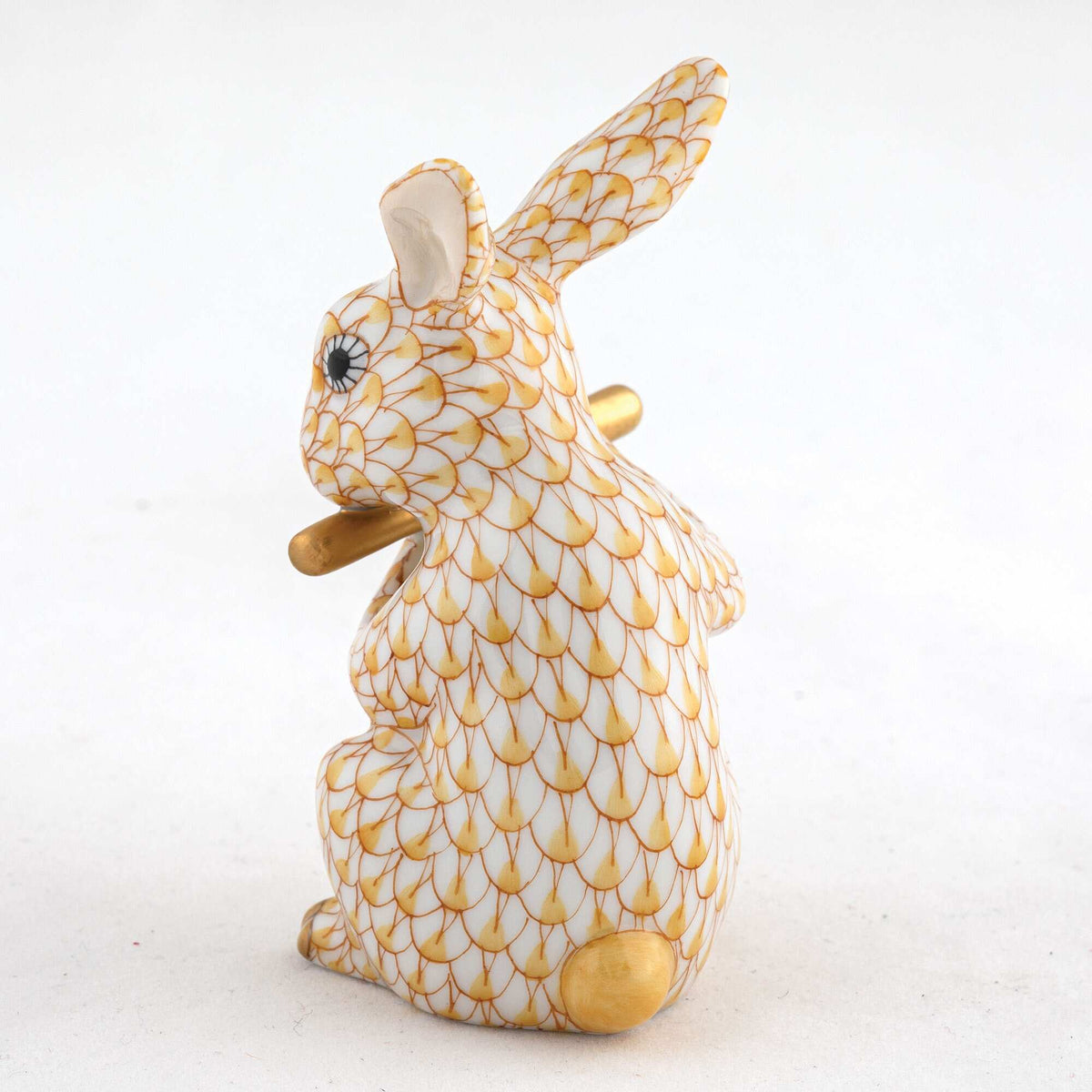 Herend Flute Bunny Figurine – Butterscotch, alternate view
