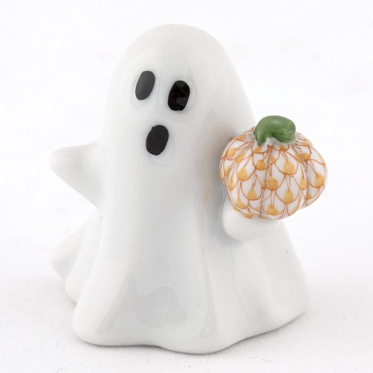 Herend Ghost with Pumpkin Figurine – Butterscotch, alternate view