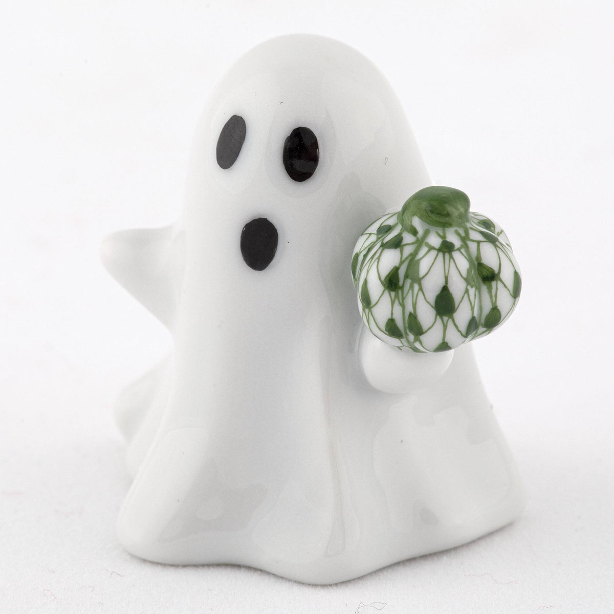 Herend Ghost with Pumpkin Figurine – Forest-Green, alternate view