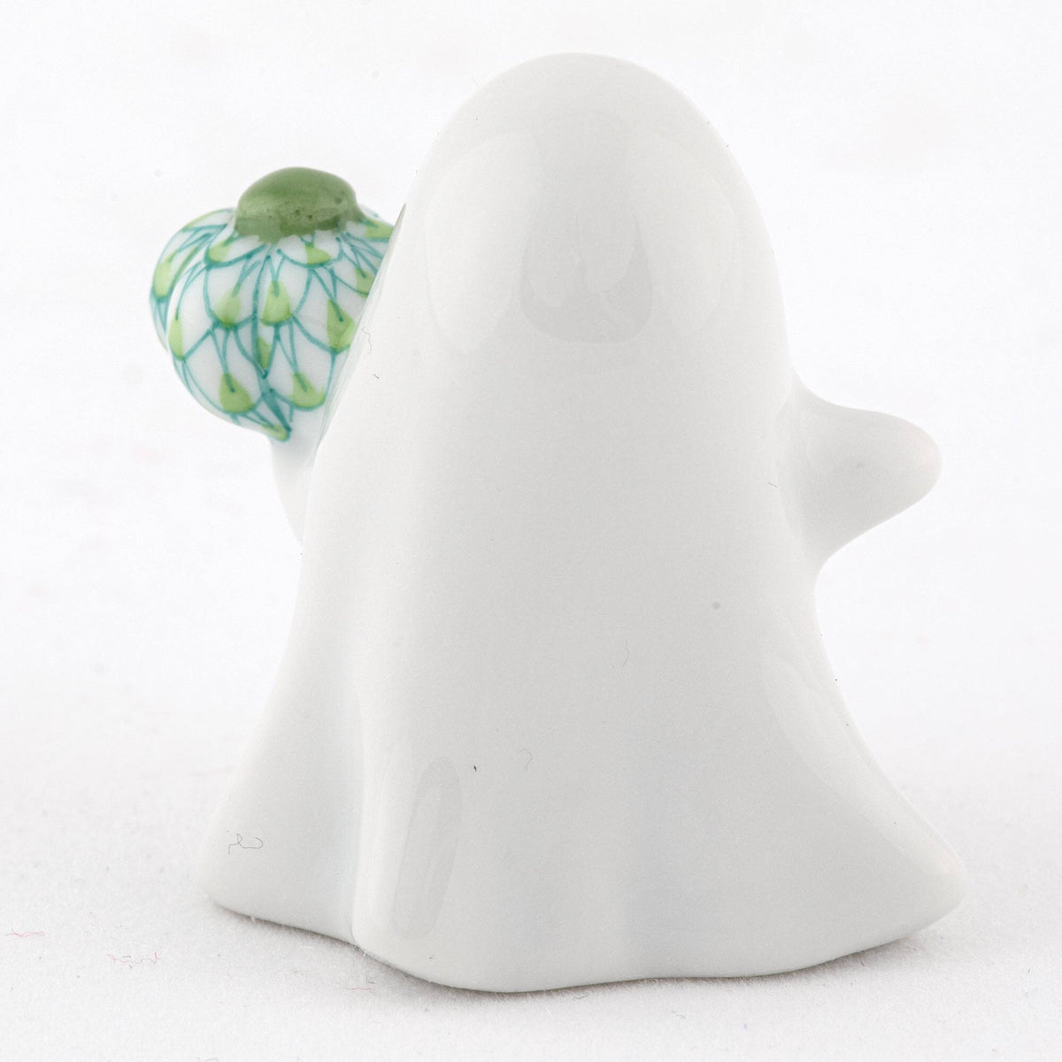 Herend Ghost with Pumpkin Figurine – Key Lime, alternate view