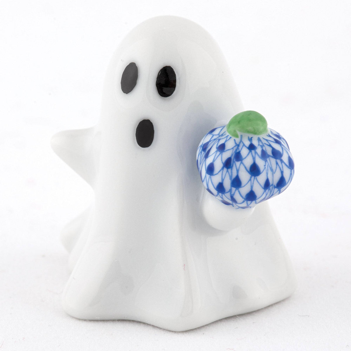 Herend Ghost with Pumpkin Figurine – Sapphire, alternate view