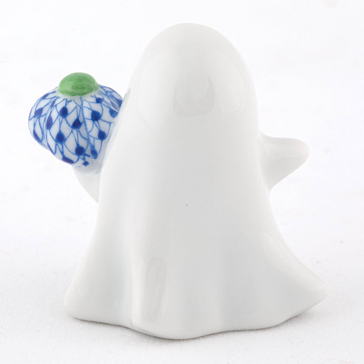 Herend Ghost with Pumpkin Figurine – Sapphire, alternate view