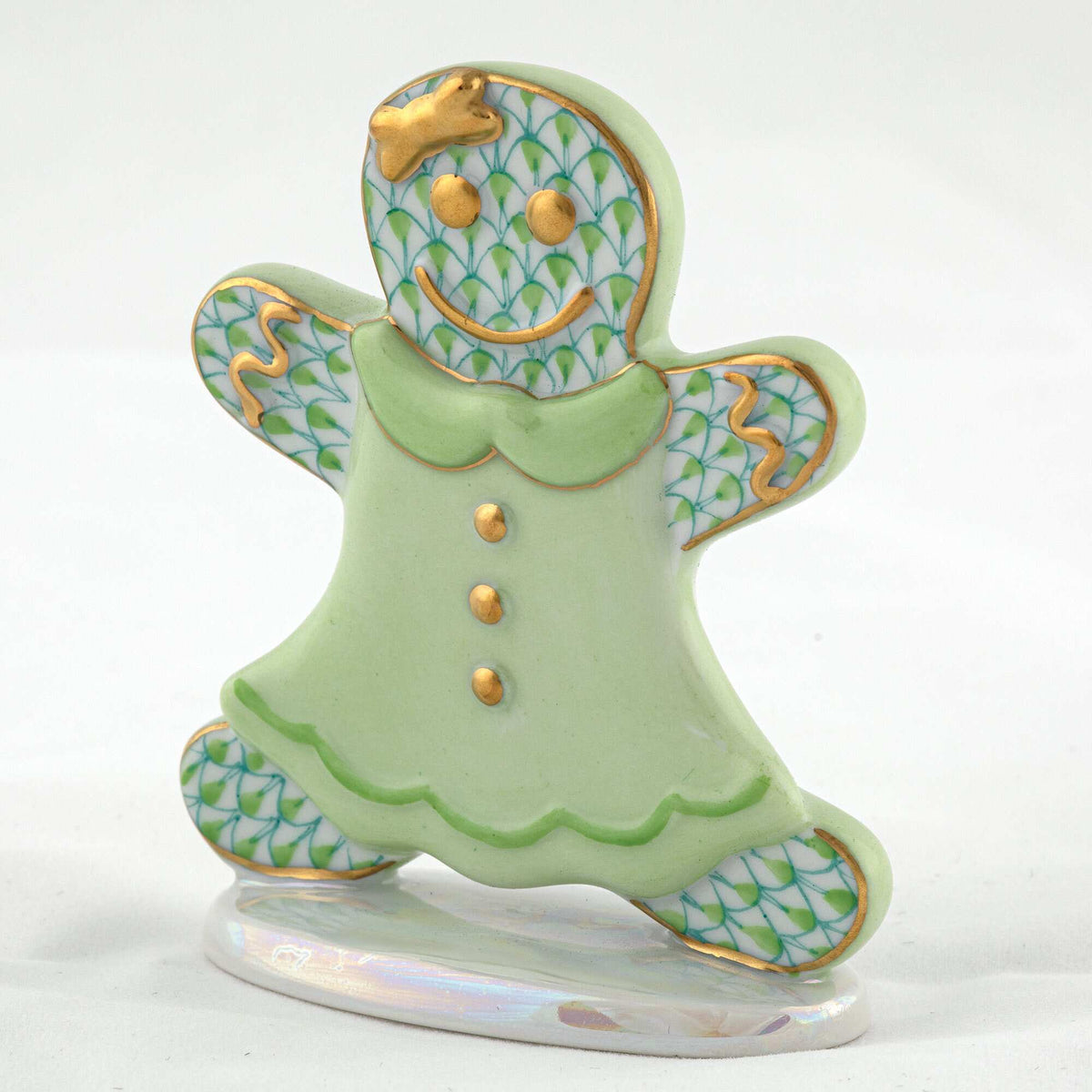 Herend Gingerbread Girl Figurine – Key Lime, alternate view