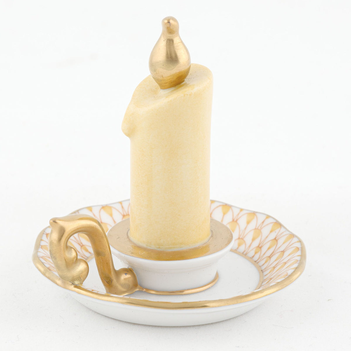 Herend Glowing Candlestick Figurine – Butterscotch, alternate view