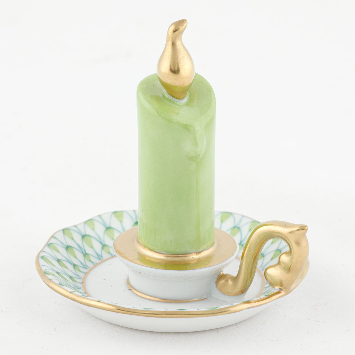 Herend Glowing Candlestick Figurine – Key Lime, alternate view