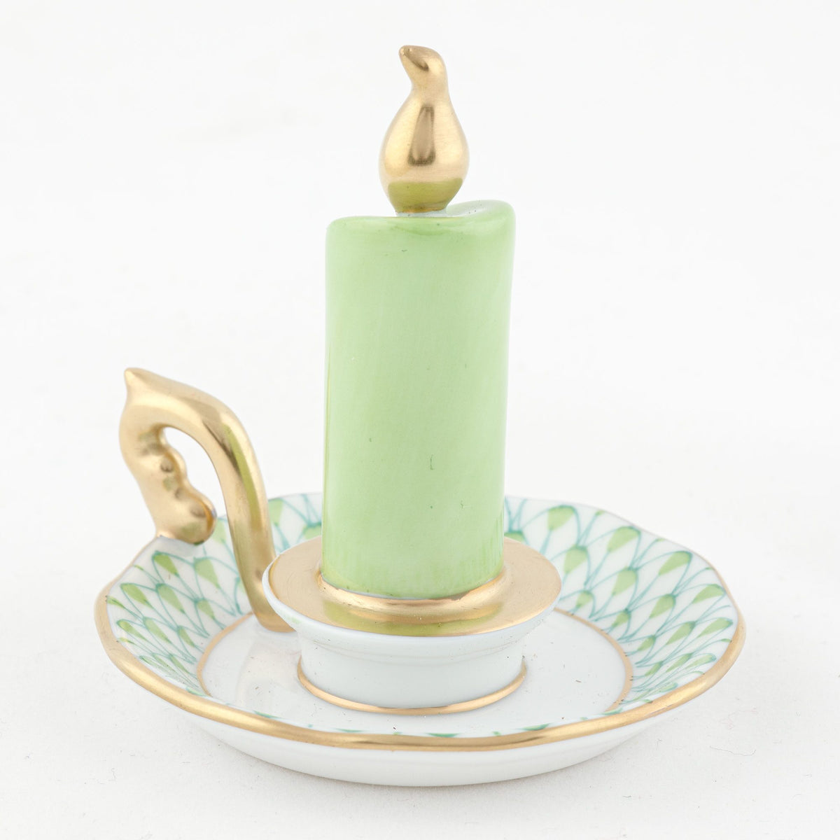 Herend Glowing Candlestick Figurine – Key Lime, alternate view
