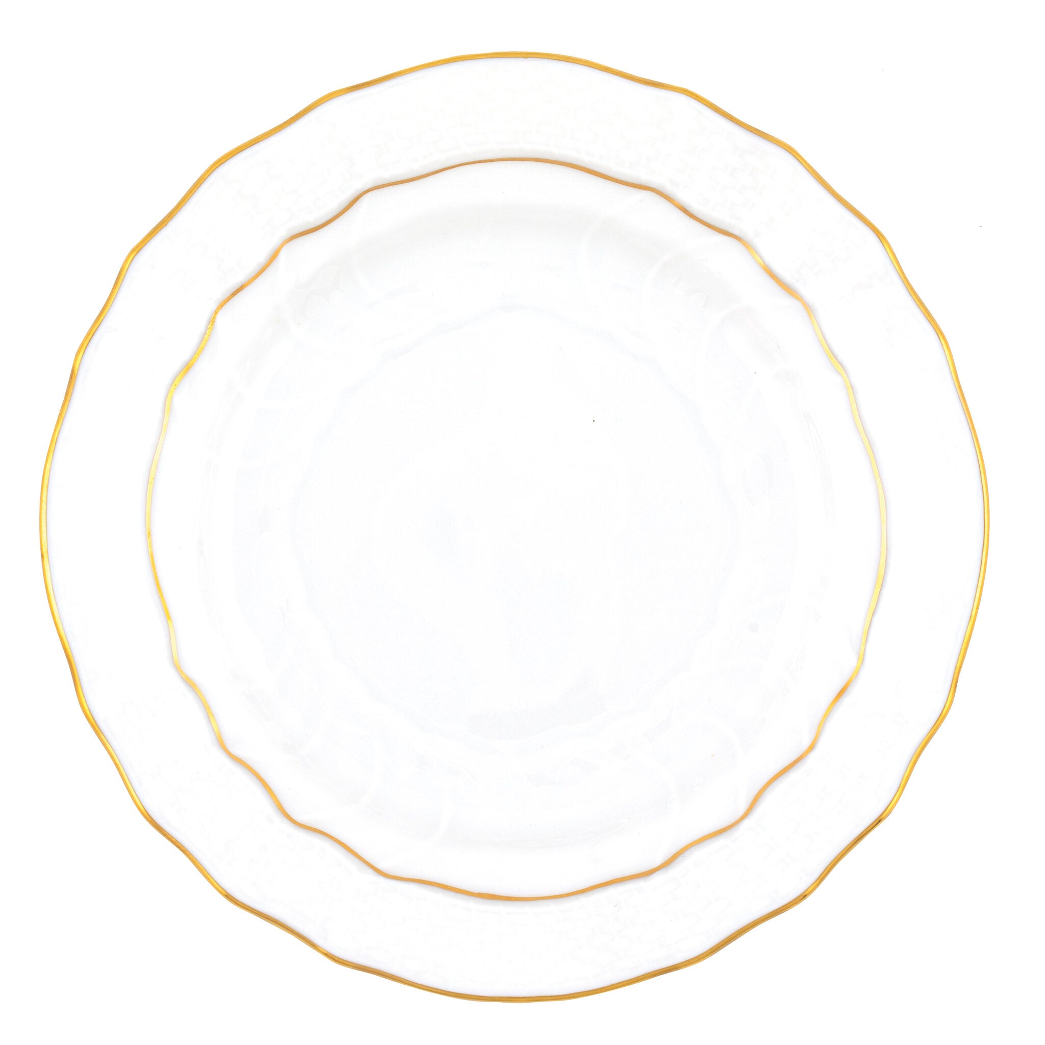 Hand-painted Herend Golden Edge Bread and Butter Plate in fine porcelain, 6in D, on a white background