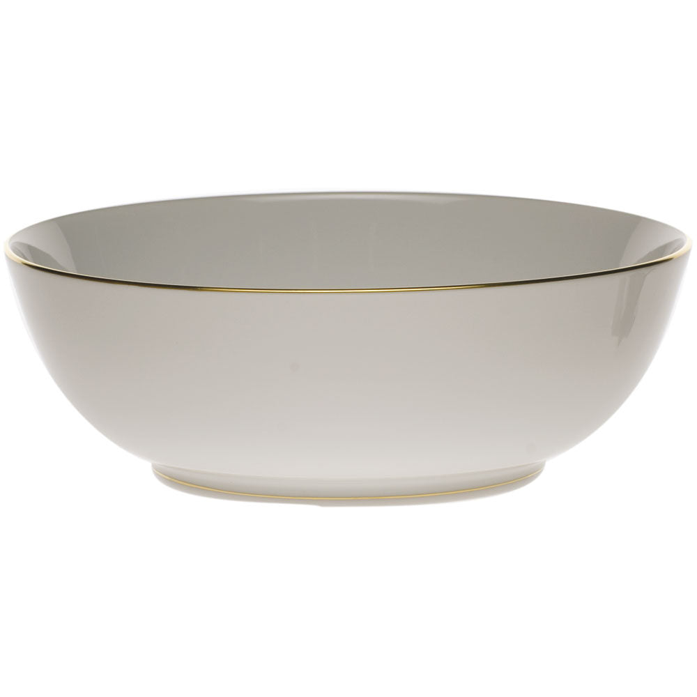 Hand-painted Herend Golden Edge Large Bowl in fine porcelain, 11in D, on a white background