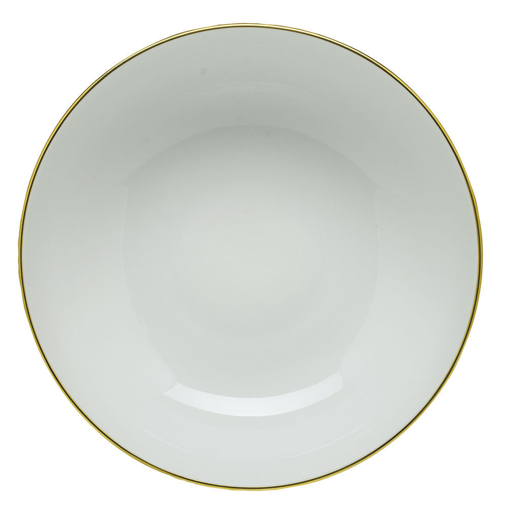 Hand-painted Herend Golden Edge Medium Bowl in fine porcelain, 9.5in D, on a white background
