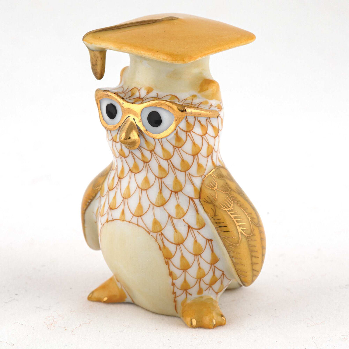 Herend Graduation Owl Figurine – Butterscotch, alternate view