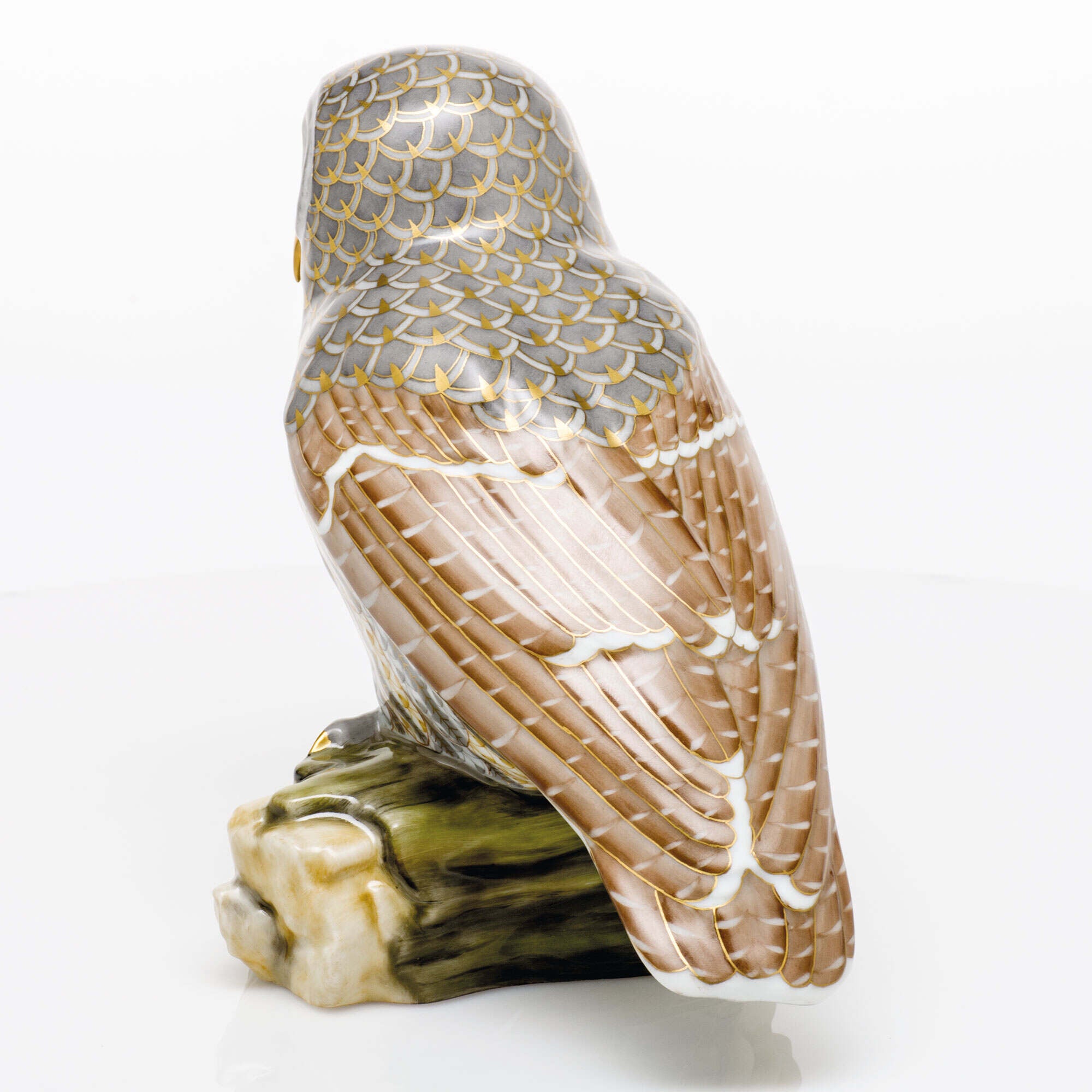 Herend Gray Barred Owl Figurine β additional view