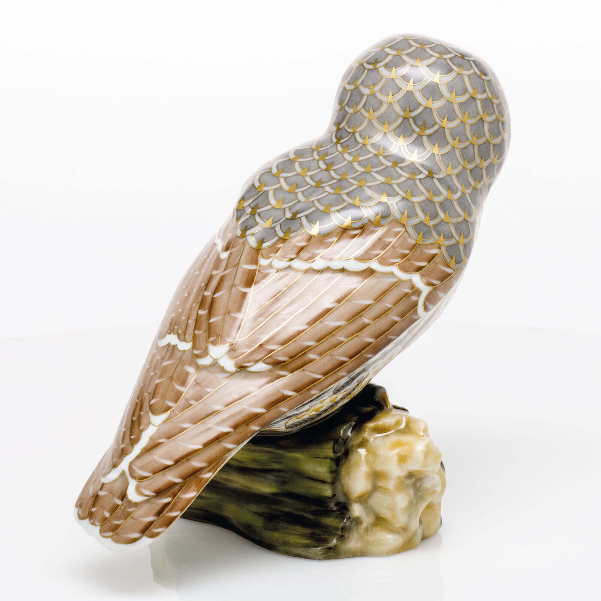 Herend Gray Barred Owl Figurine β additional view
