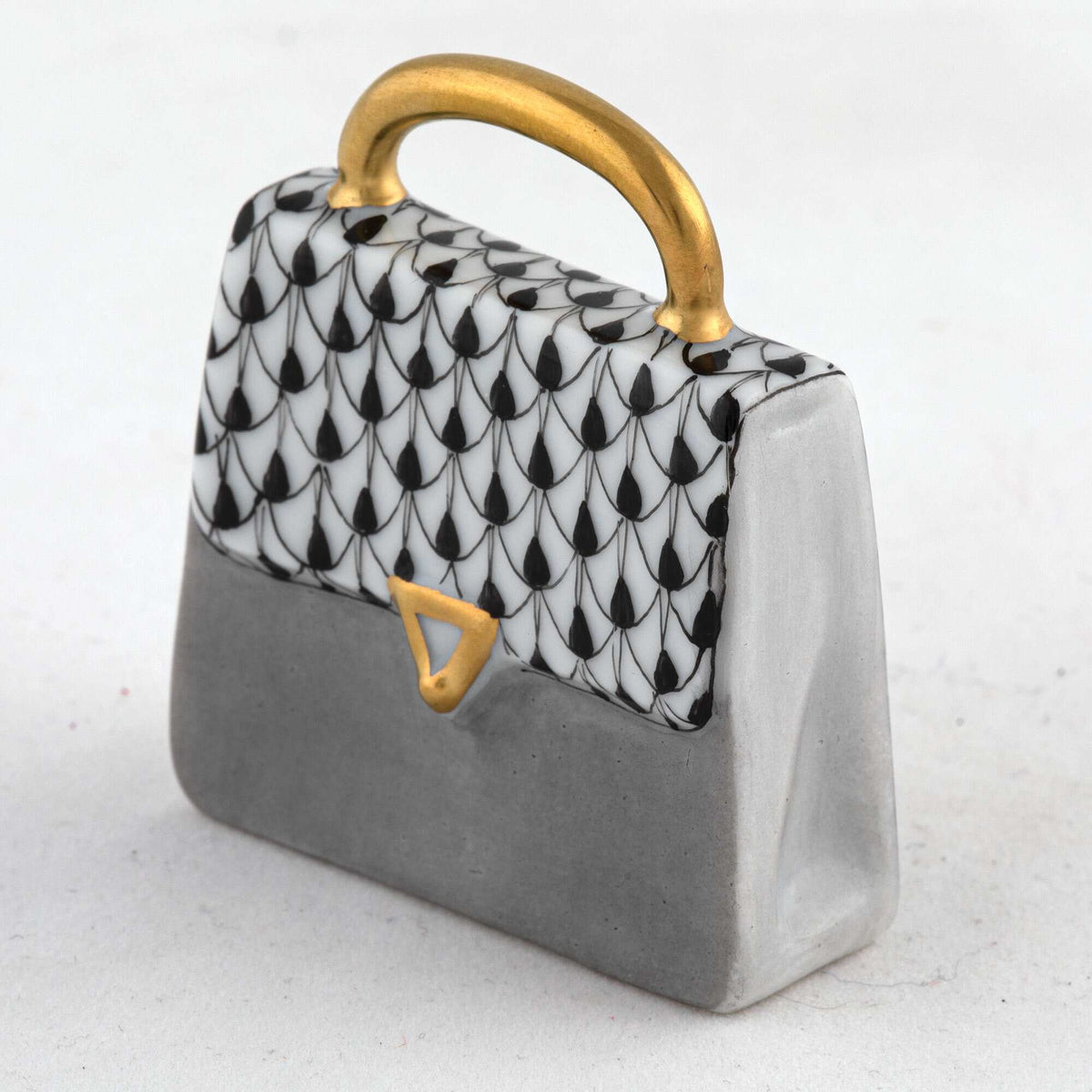 Herend Handbag Figurine – Black, alternate view