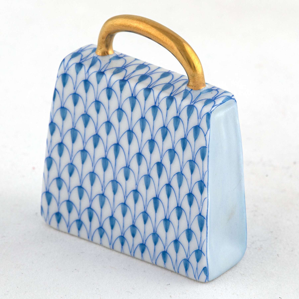 Herend Handbag Figurine – Blue, alternate view