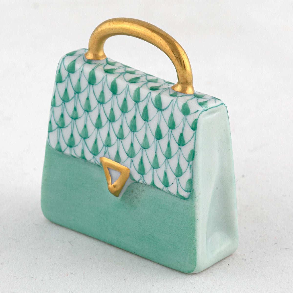Herend Handbag Figurine – Green, alternate view