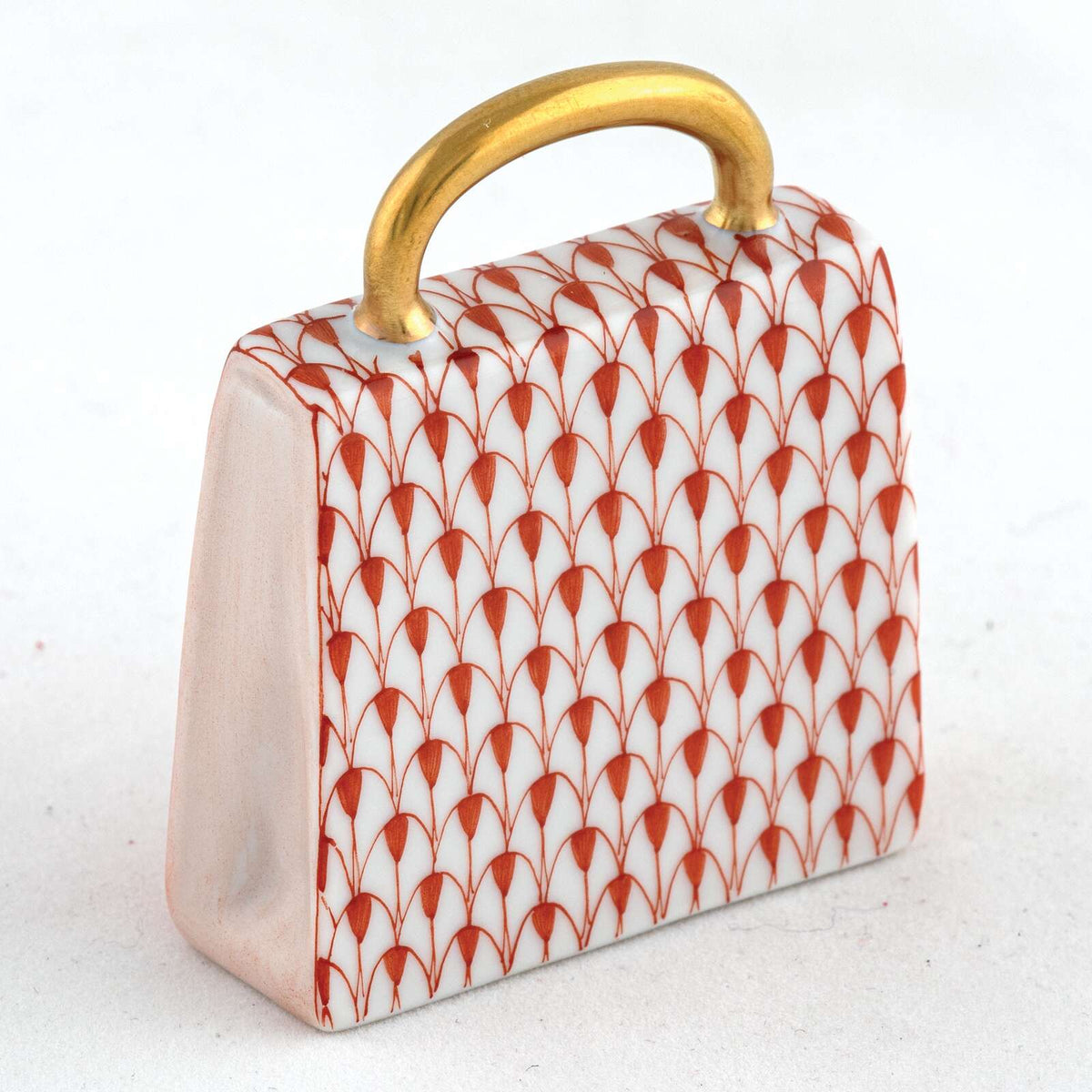 Herend Handbag Figurine – Rust, alternate view