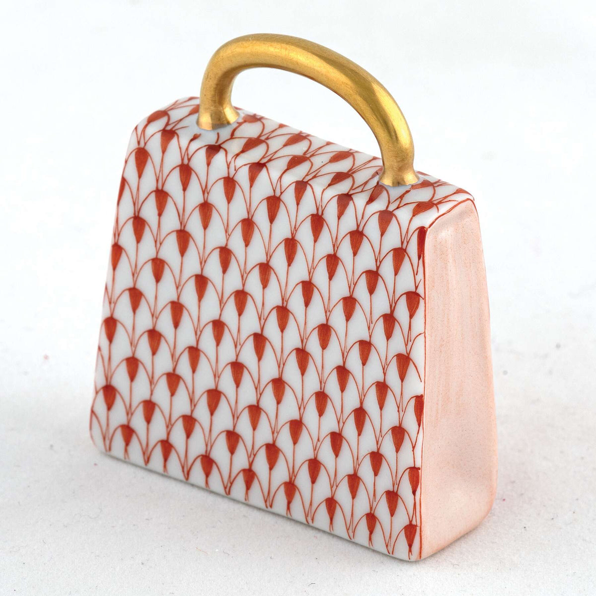 Herend Handbag Figurine – Rust, alternate view