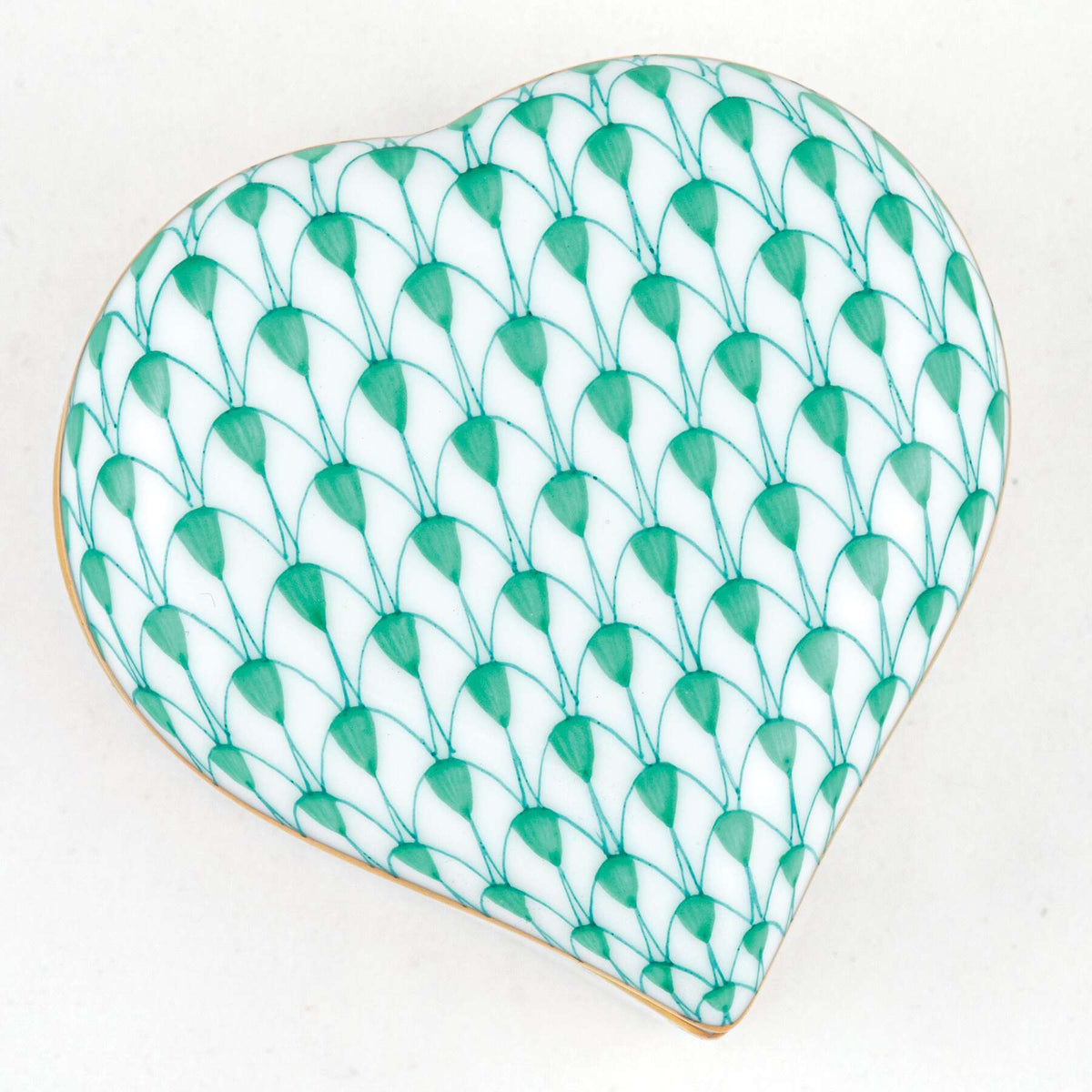 Herend Heart Box β Green, alternate view