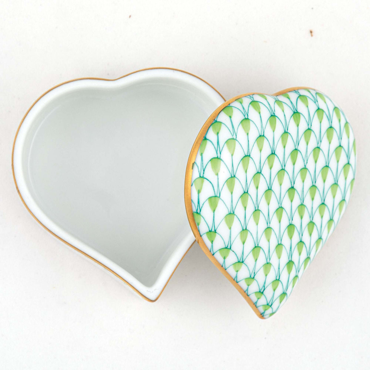 Herend Heart Box β Key Lime, alternate view