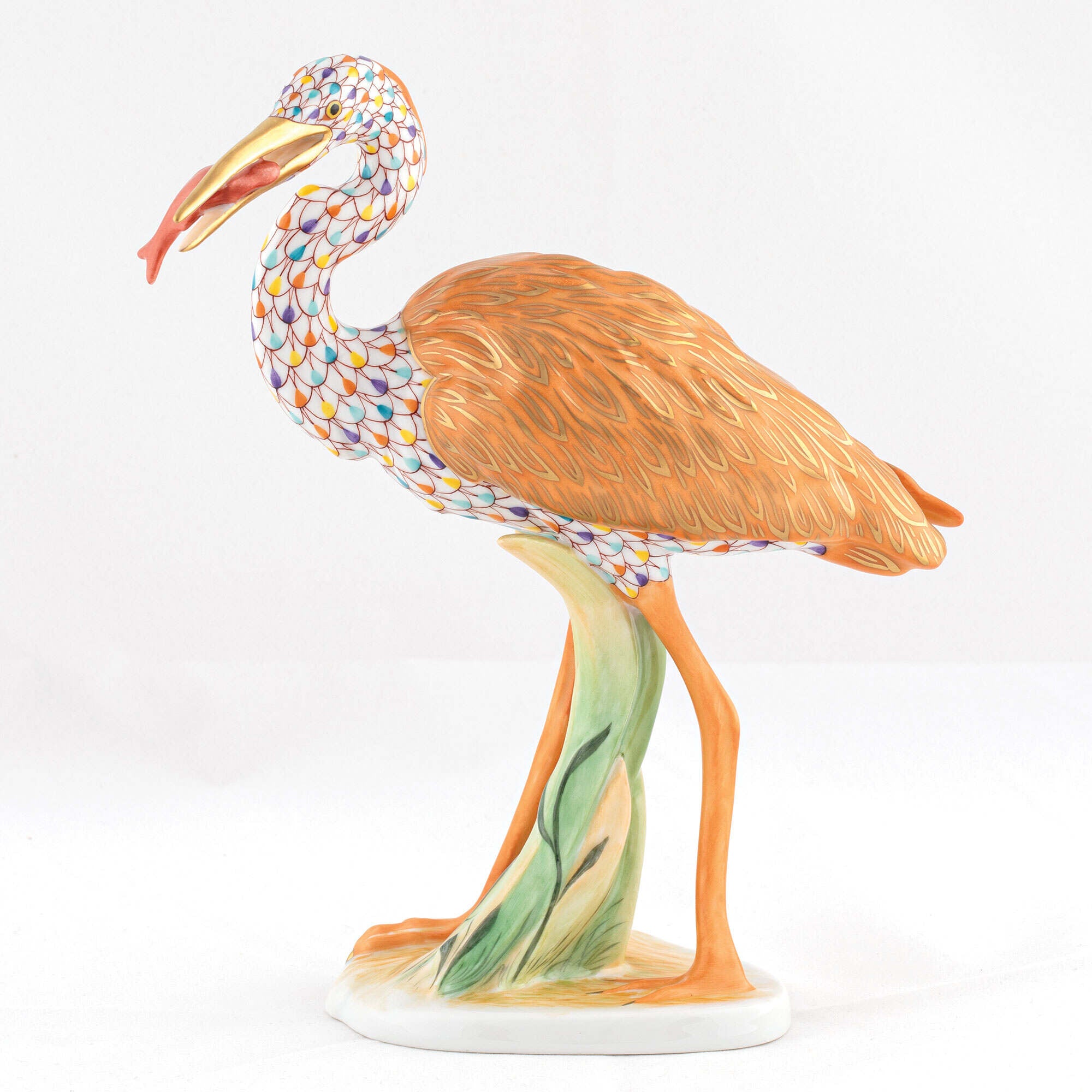 Herend Heron with Fish Figurine β additional view