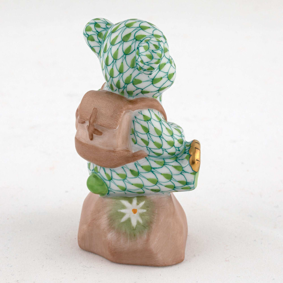 Herend Hiking Bear Figurine – Key Lime, alternate view
