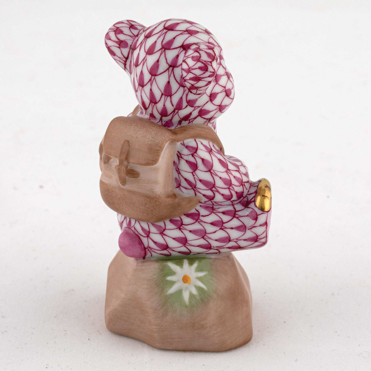 Herend Hiking Bear Figurine – Raspberry, alternate view