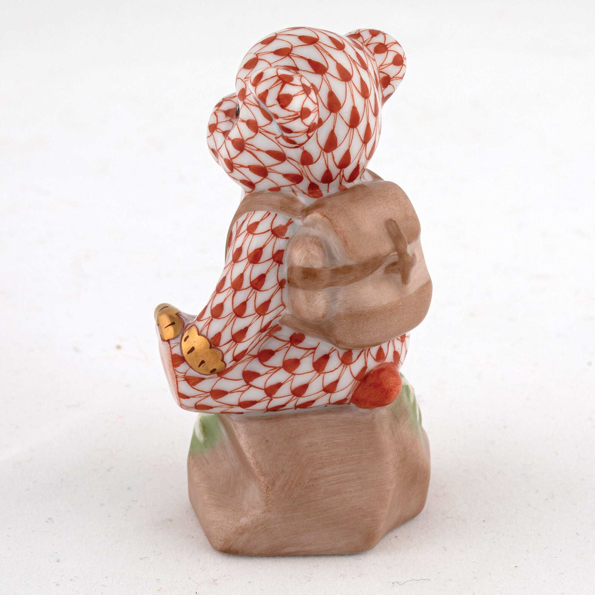 Herend Hiking Bear Figurine – Rust, alternate view