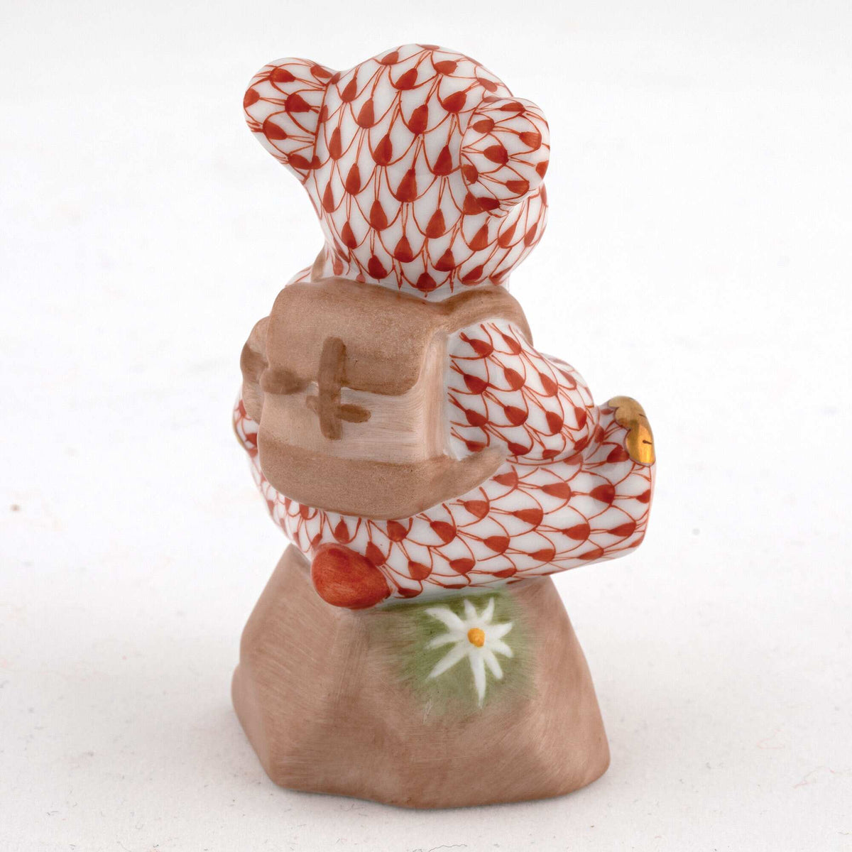 Herend Hiking Bear Figurine – Rust, alternate view