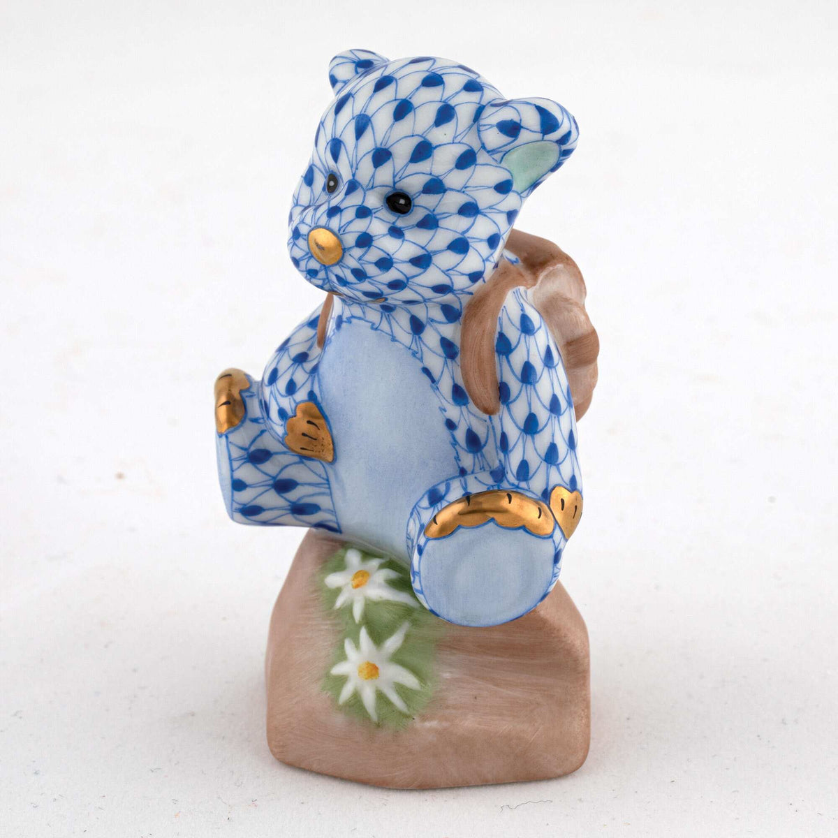 Herend Hiking Bear Figurine – Sapphire, alternate view