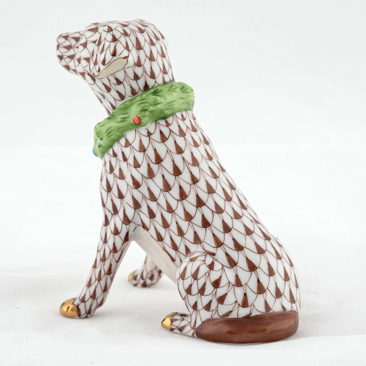 Herend Holiday Dog Figurine – Chocolate, alternate view