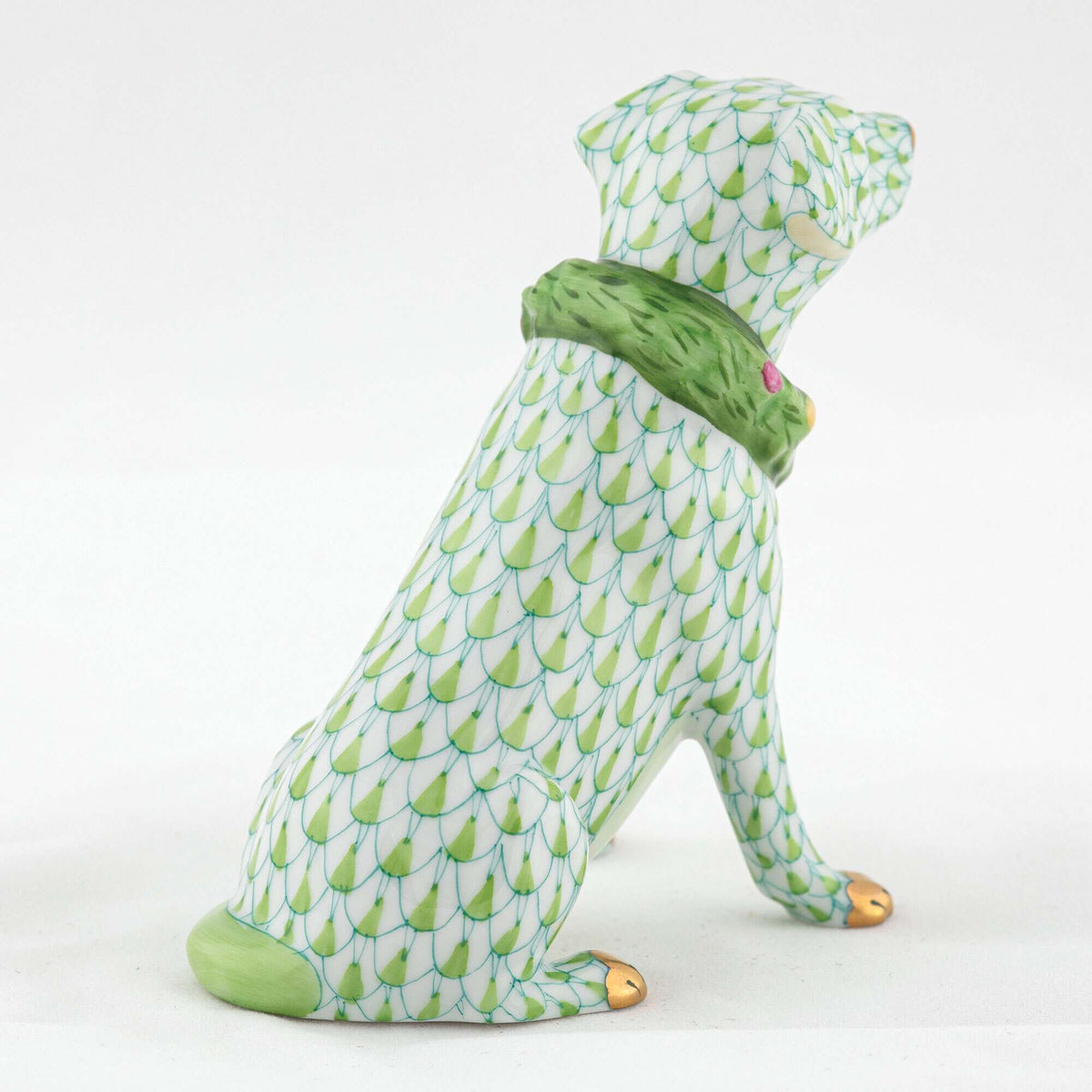 Herend Holiday Dog Figurine – Key Lime, alternate view