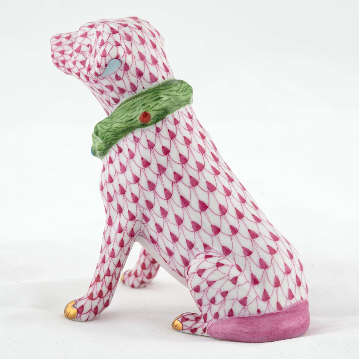 Herend Holiday Dog Figurine – Raspberry, alternate view