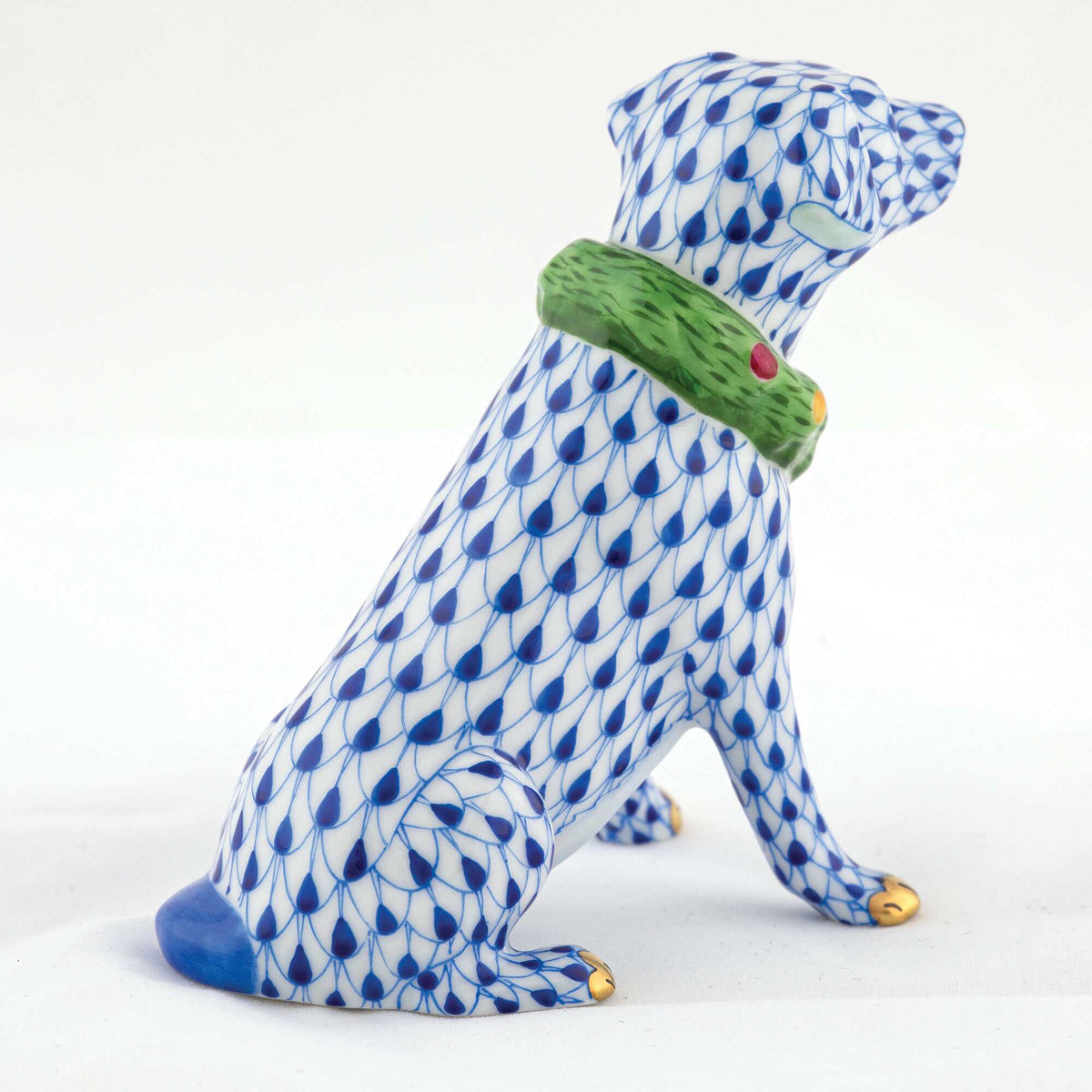 Herend Holiday Dog Figurine – Sapphire, alternate view
