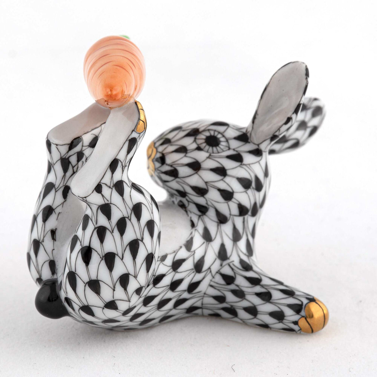 Herend Juggler Bunny Figurine – Black, alternate view