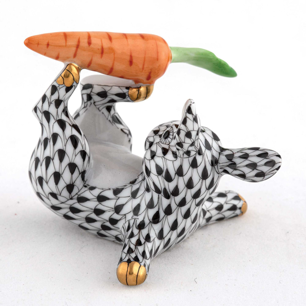 Herend Juggler Bunny Figurine – Black, alternate view