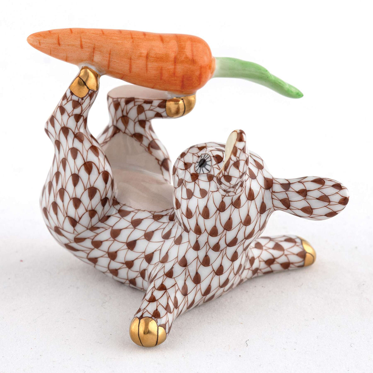 Herend Juggler Bunny Figurine – Chocolate, alternate view