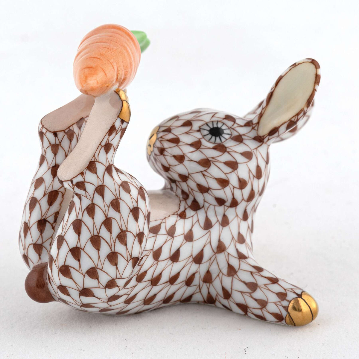Herend Juggler Bunny Figurine – Chocolate, alternate view