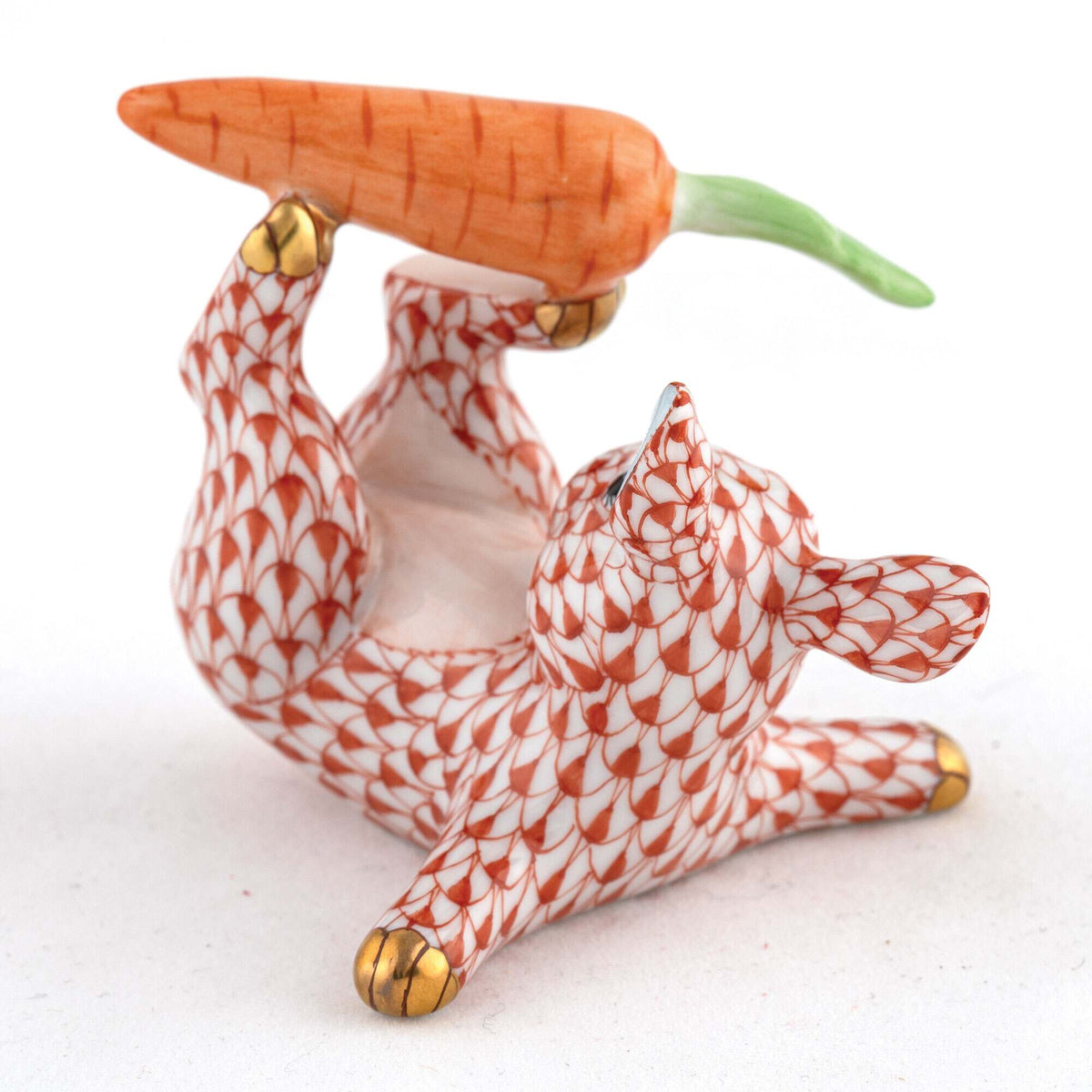 Herend Juggler Bunny Figurine – Rust, alternate view